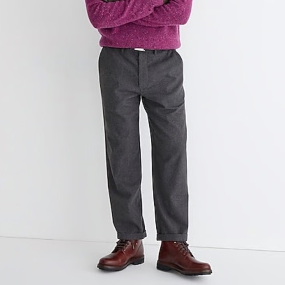 NWT J. Crew Classic Relaxed-fit Pant in Wool-blend Flannel, Charcoal